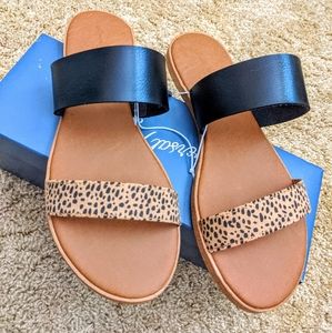 NWT Black & Leopard Sandals